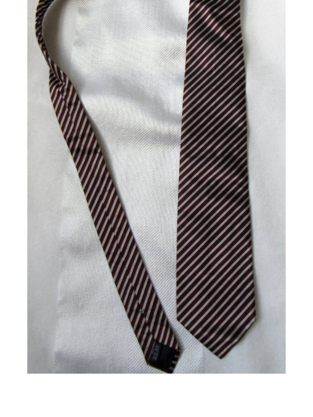 Burberry Dark cherry  Striped Silk Tie , made in Italy 3.75" W